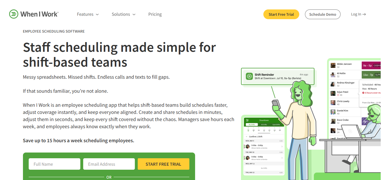 When I Work scheduling and shift management app for healthcare teams