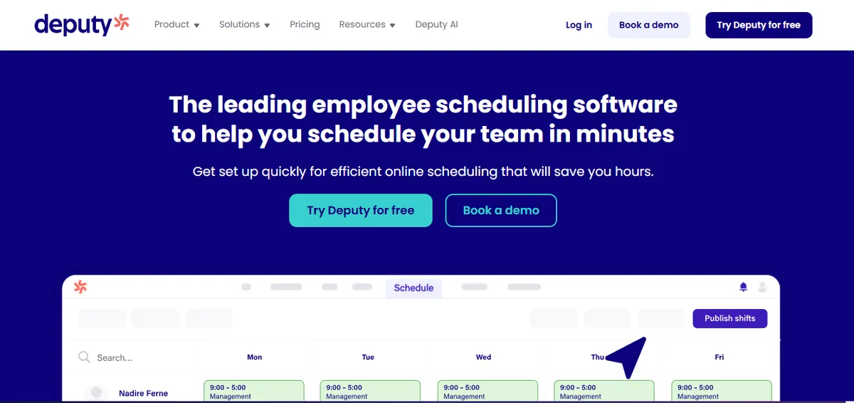 Deputy scheduling app interface