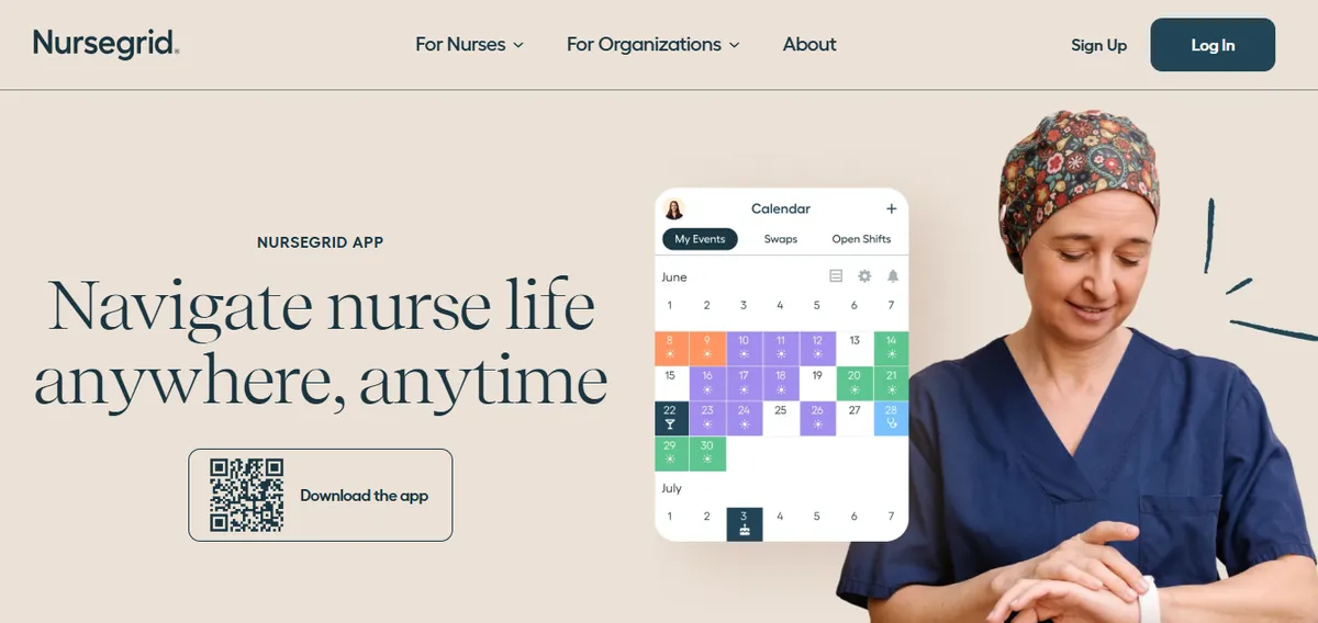 NurseGrid Manager scheduling app interface