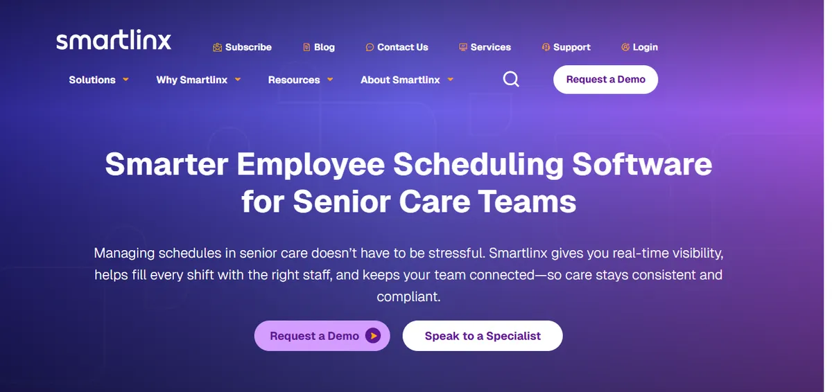 SmartLinx scheduling interface