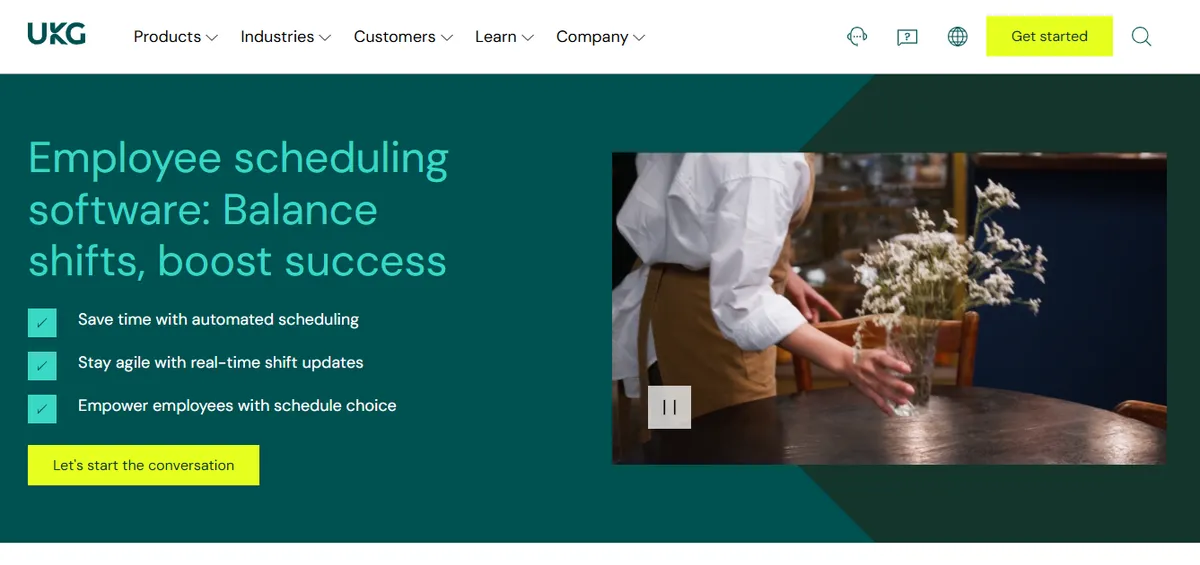 UKG scheduling interface