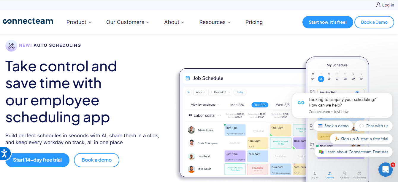 Connecteam workforce management and scheduling app for deskless teams