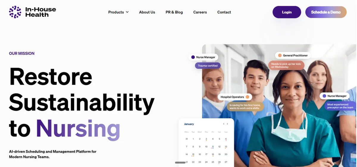 In-House Health AI nurse scheduling and workforce platform