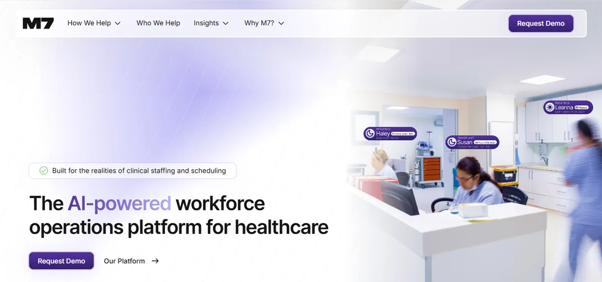 M7 Health nurse scheduling and labor optimization platform interface