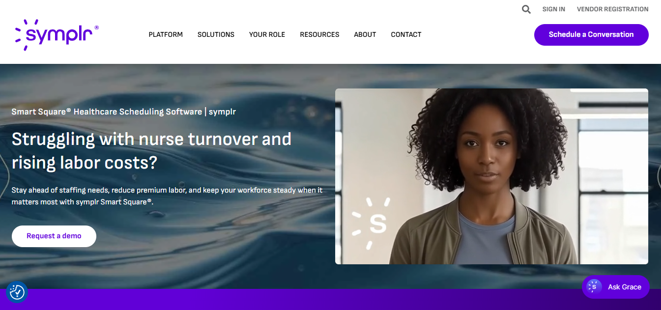 symplr Smart Square enterprise nurse and staff scheduling platform for health systems